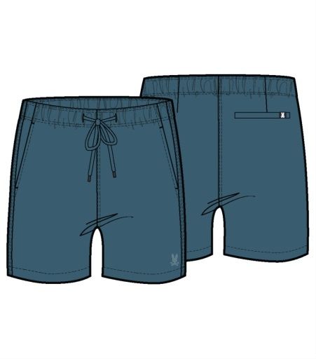 Psycho Bunny Willis Stretch Tencel Short - Mallard Blue, Color: Mallard Blue, Size: 1X