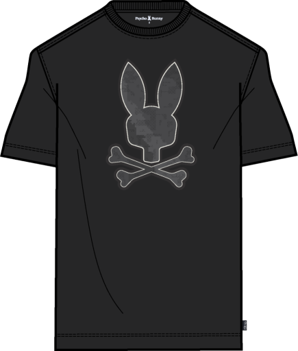 Psycho Bunny Olivier Graphic Tee, Color: Black, Size: 2X
