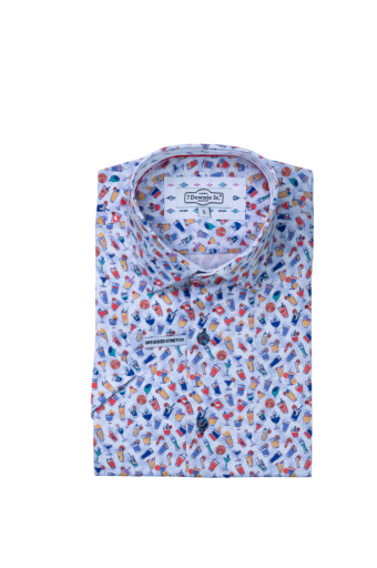 7 Downie St. Happy Hour SS Stretch Shirt, Color: White+Multi, Size: 1XB
