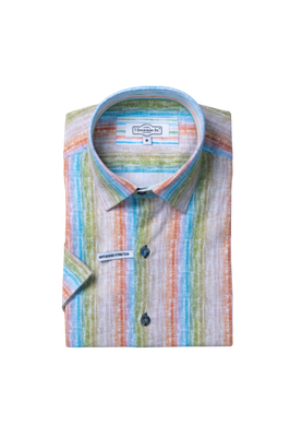 7 Dowinie St. Pastel Band SS Stretch Shirt