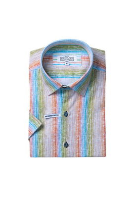 7 Downie St. Pastel Band SS Stretch Shirt