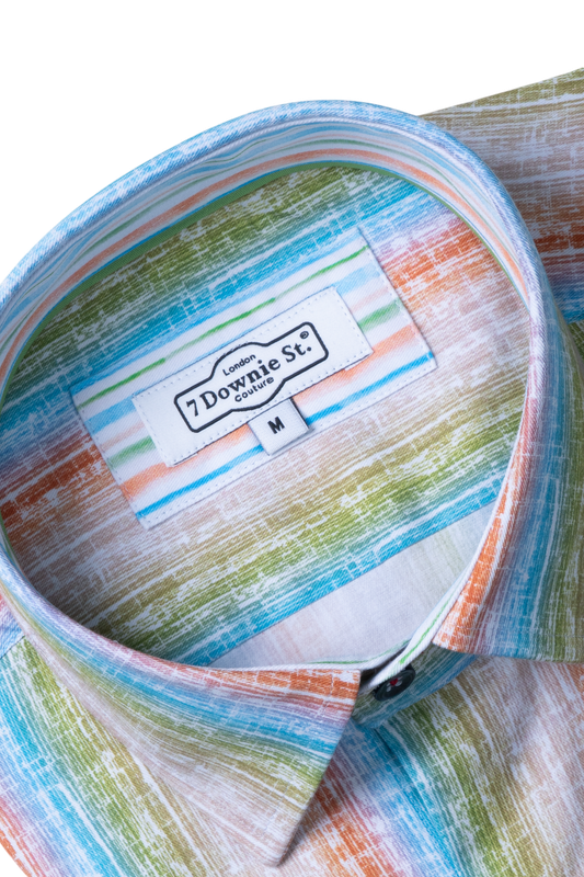 7 Downie St. Pastel Band SS Stretch Shirt