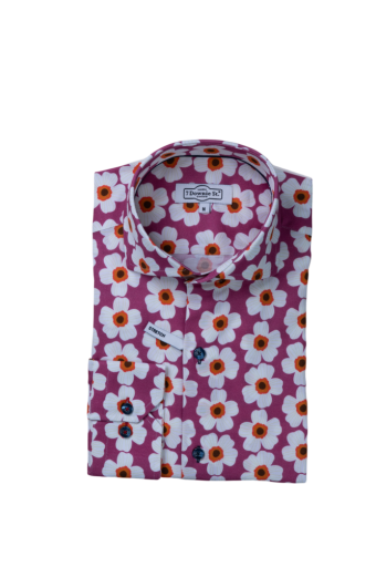 7 Downie St. Miramelinda LS Stretch Shirt, Color: Fuschia, Size: 1XB