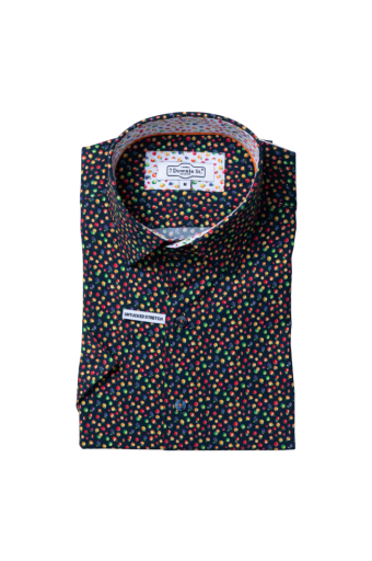 7 Downie St. Fruits'n Berries SS Stretch Shirt, Color: Navy, Size: 1XB
