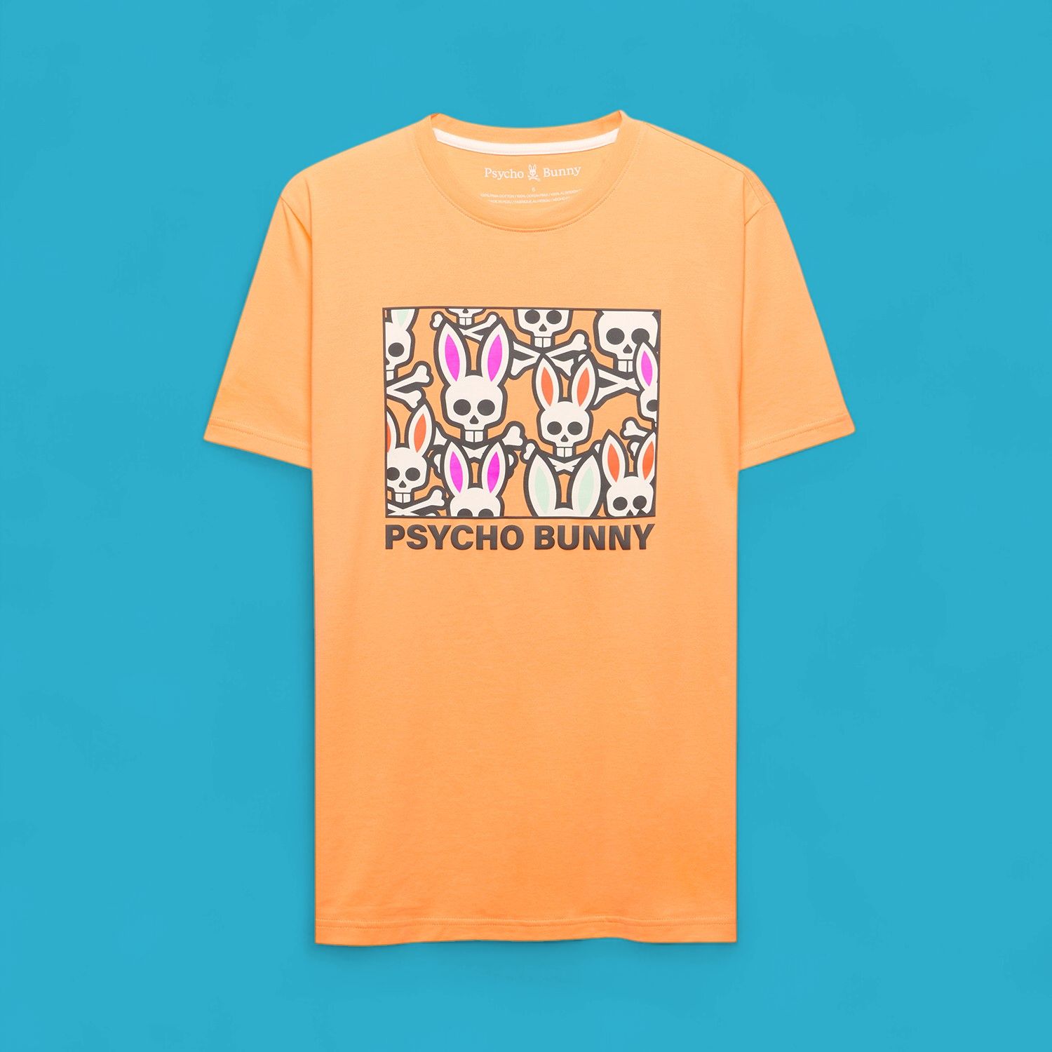 Psycho Bunny Byron Graphic Tee, Color: Mock Orange, Size: 2X