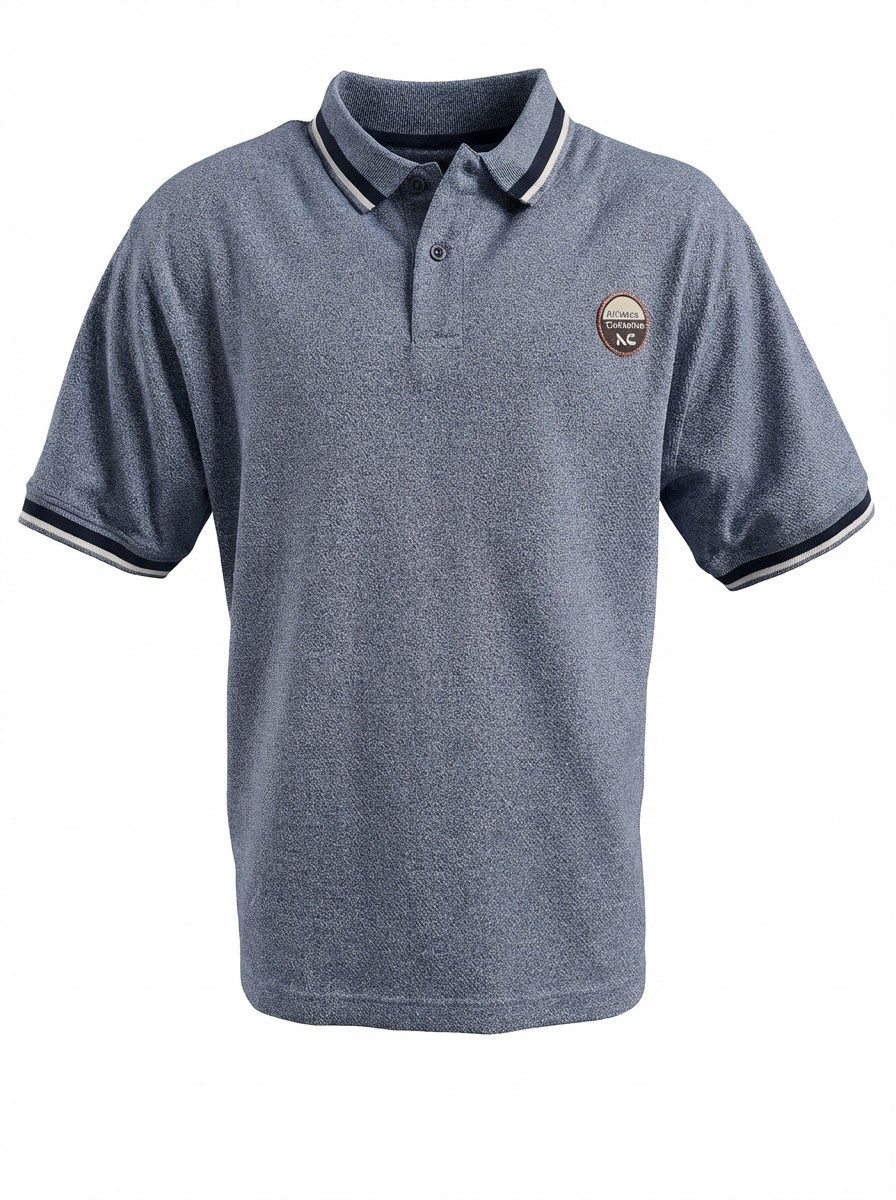 Athletes Collective Fano Contrast Polo, Color: 705 Blue Melange, Size: 2X