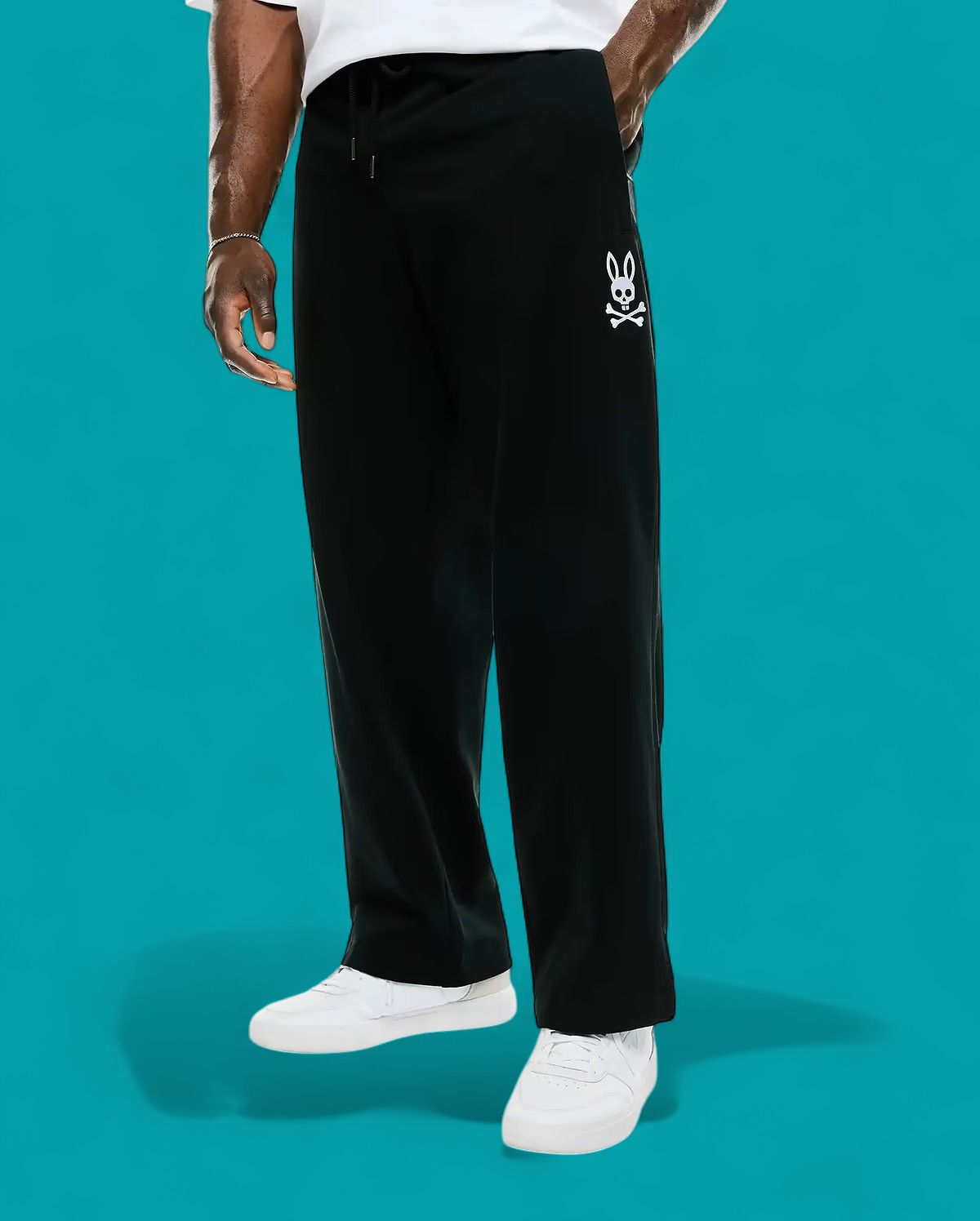 Psycho Bunny Haiden Brushed Fleece Sweatpant-Black, Color: Black, Size: 1X