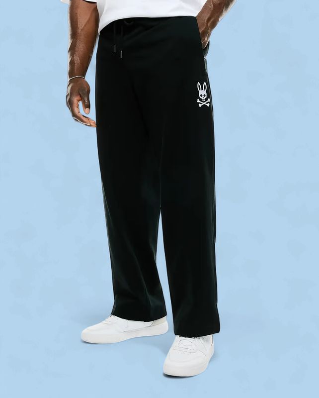 Psycho Bunny Haiden Brushed Fleece Sweatpant-Black
