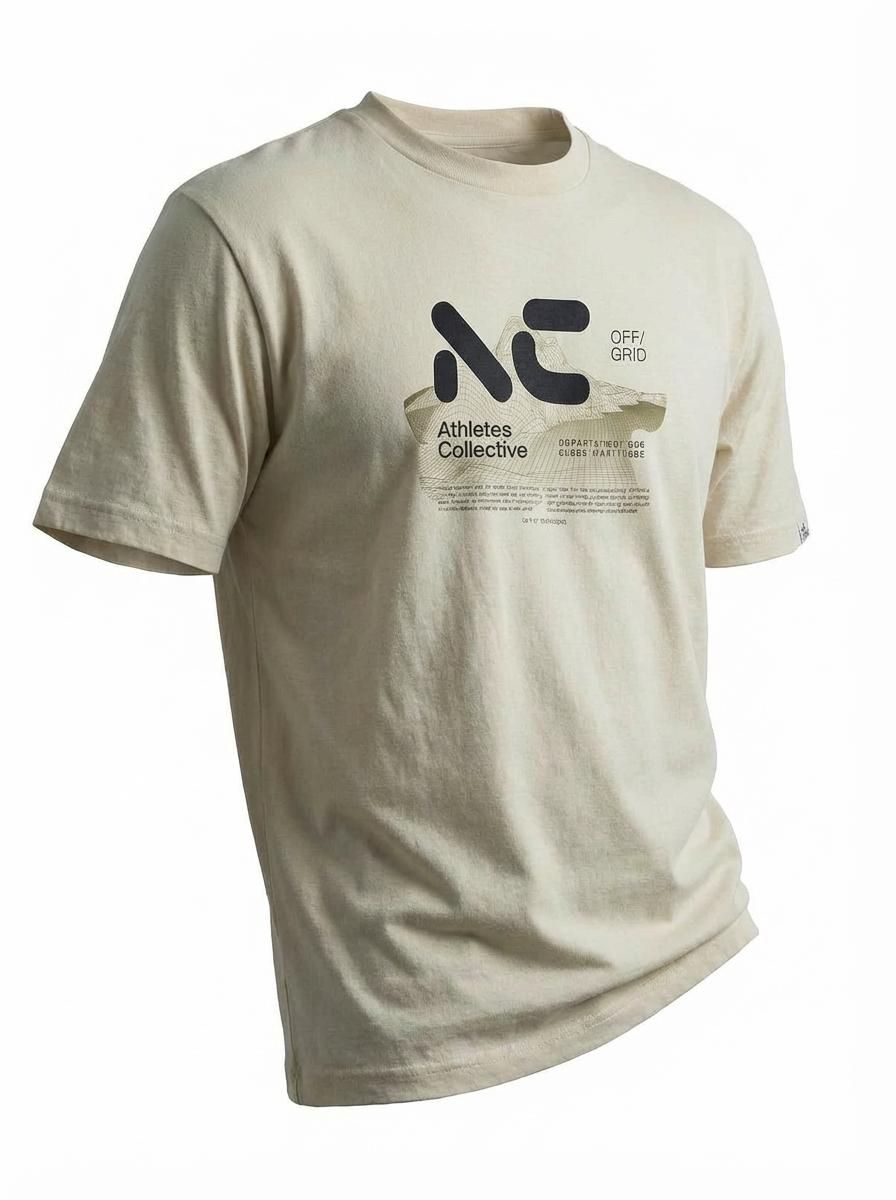 AC Bolzano Graphic Tee Off Grid, Color: 202 Cream Wash, Size: M
