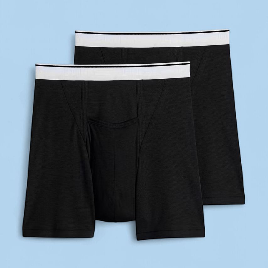 Jockey Men's Underwear Big Man Pouch 5" Boxer Brief - 2 Pack, Color: 0014-Black, Size: 3X