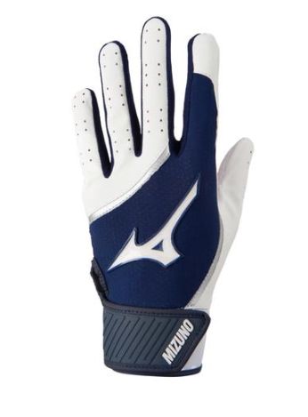MIZUNO MVP Adult Baseball Batting Glove, Colour: NAVY/WHITE, Size: Small