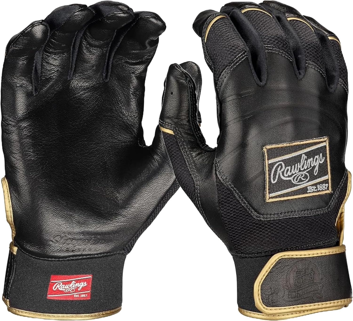 RAWLINGS ADULT PRO PREFERRED BATTING GLOVES, Colour: BLACK, Size: LARGE