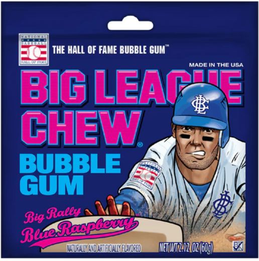 BIG LEAGUE CHEW BUBBLEGUM, GUM FLAVOUR: BIG RALLY BLUE RASPBERRY