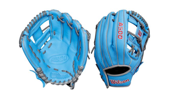WILSON A500 11&quot; YOUTH BASEBALL GLOVE (AGE 7-10), Size: 11&quot;, Colour: Blue/grey