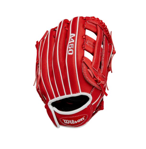Wilson A450 11inch RHT -red/White Baseball/softball Glove