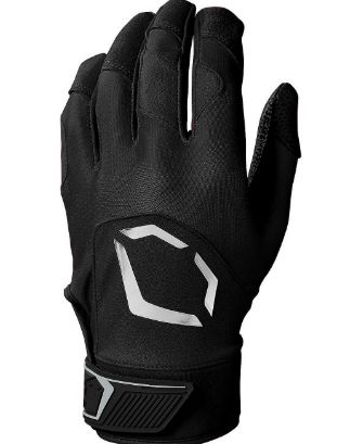 EVOSHIELD STANDOUT ADULT BATTING GLOVES, Colour: BLACK, Size: Large