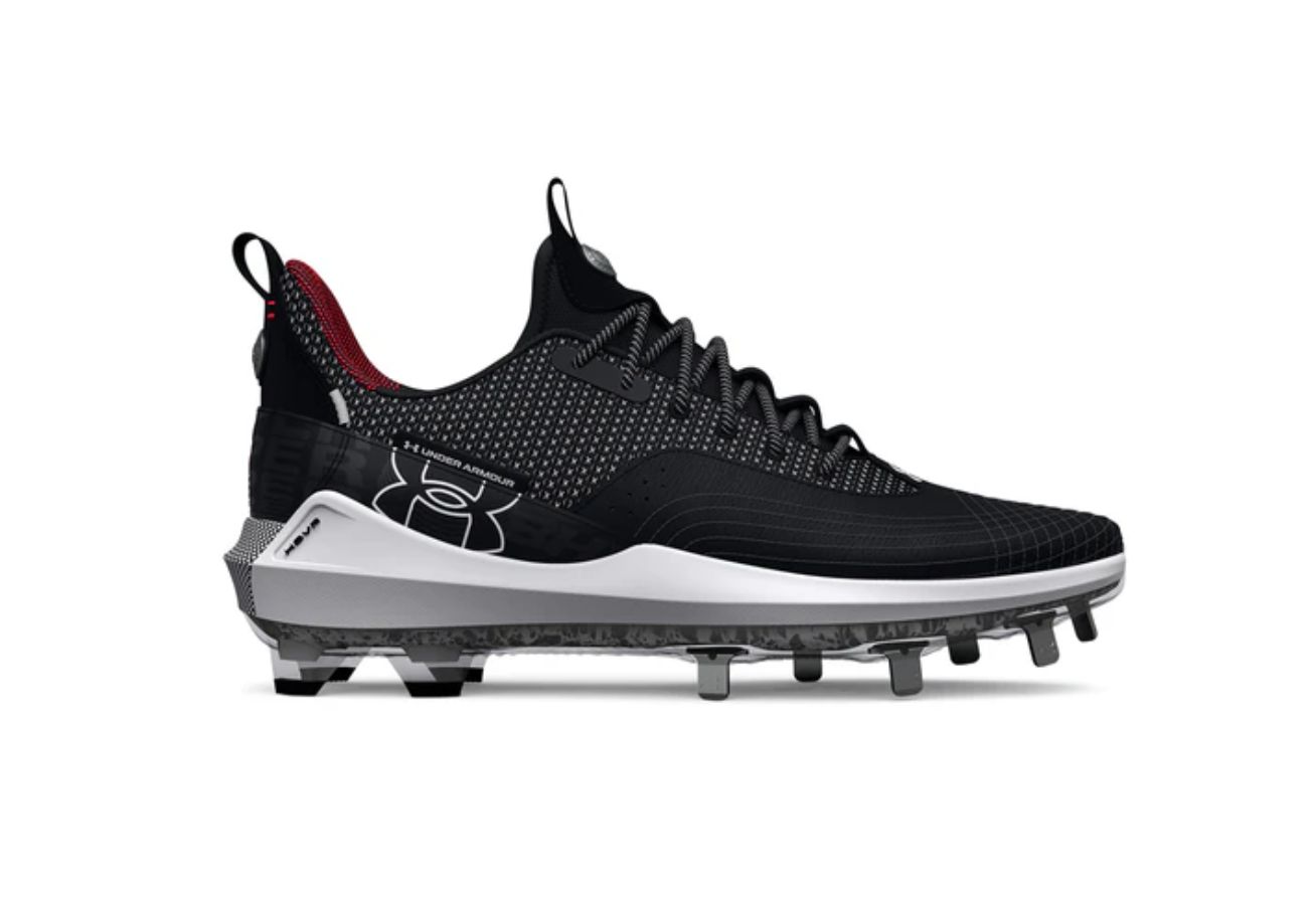 UNDER ARMOUR MENS Harper 7 Low ST Baseball Cleats, Colour: BLK/BLK/WHITE, Size: 10