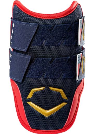 EVOSHIELD PRO-SRZ™ BATTER&#39;S DOUBLE STRAP ELBOW GUARD, Size: Large, Colour: NAVY/RED