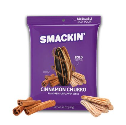 SMACKIN&#39; SUNFLOWER SEEDS, Size: 1.5oz, FLAVOR: CINNAMON CHURRO