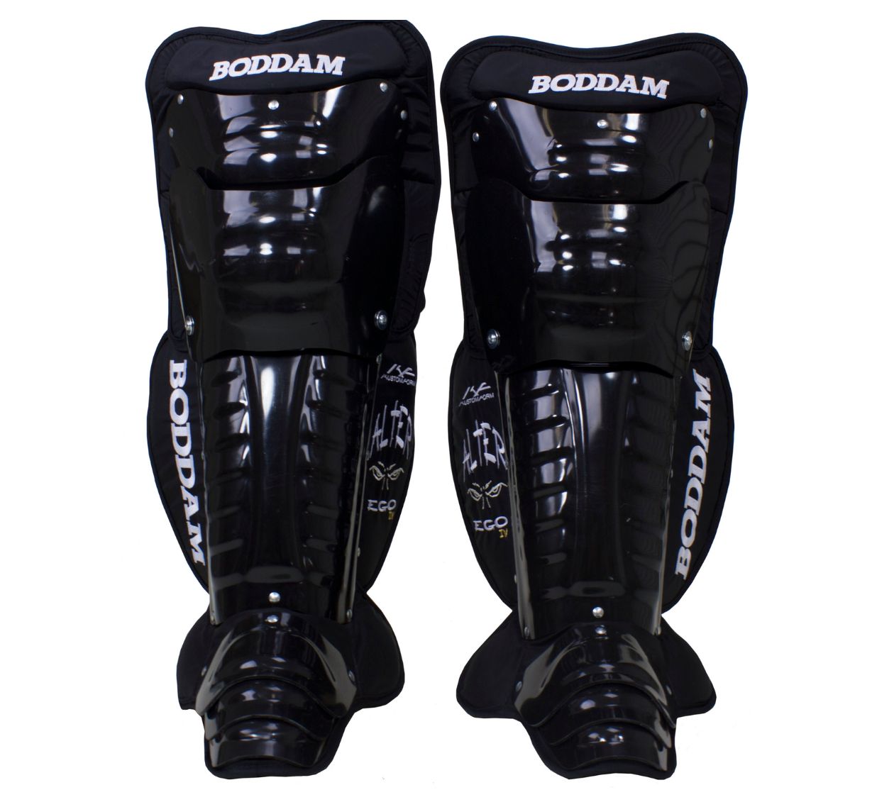 BODDAM CAT 2 GOALIE LEGS, Size: 14&quot;, Colour: BLACK/BLACK