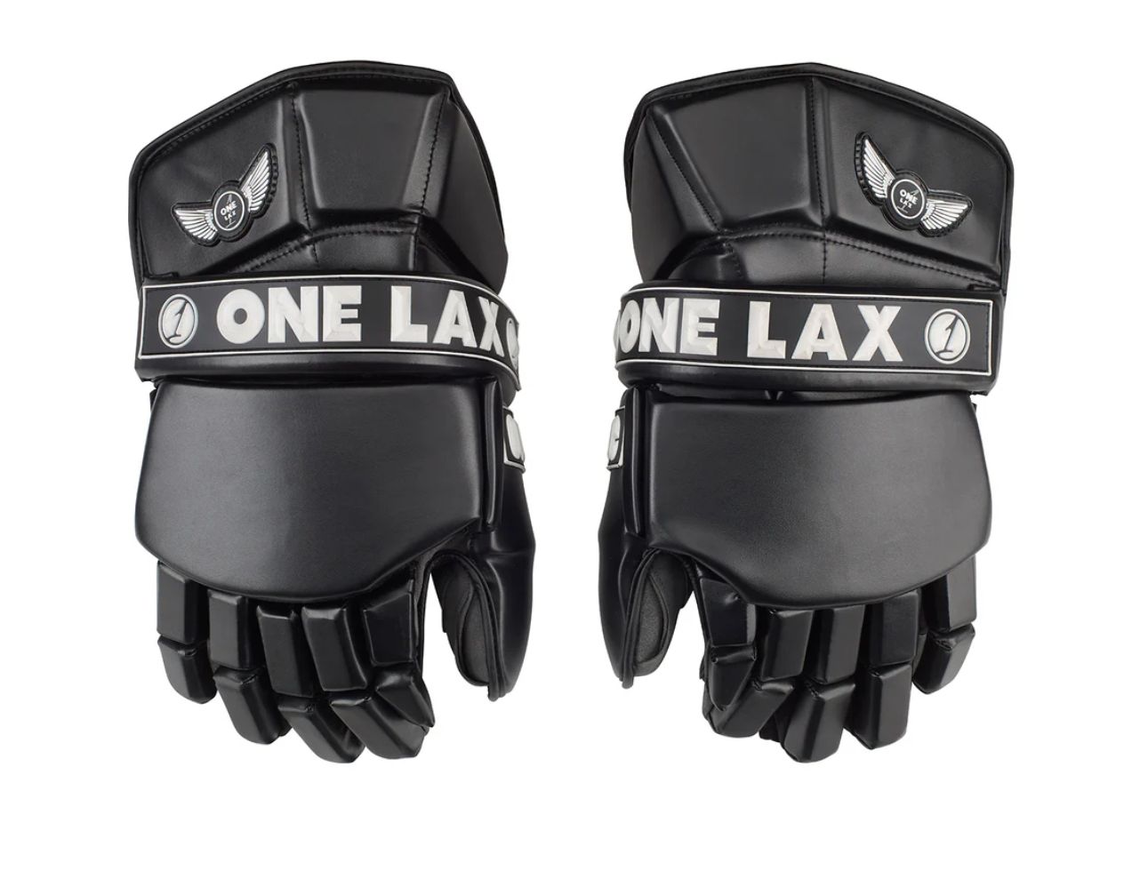 ONE LAX BOX LACROSSE GOALIE GLOVES, Colour: BLACK, Size: Large (13&quot;)