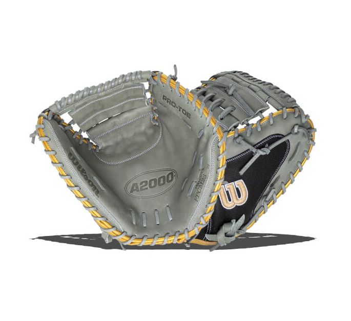 Wilson A2000 SPRING FASTPITCH CATCHERS MITT FPCM23 BLACK/GY/MTGOL 34" - WBW10274434