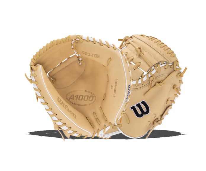 Wilson A1000 CM33 25 BLONDE/BLACK/WHITE 33&quot; Catchers Mitt - WBW10258933