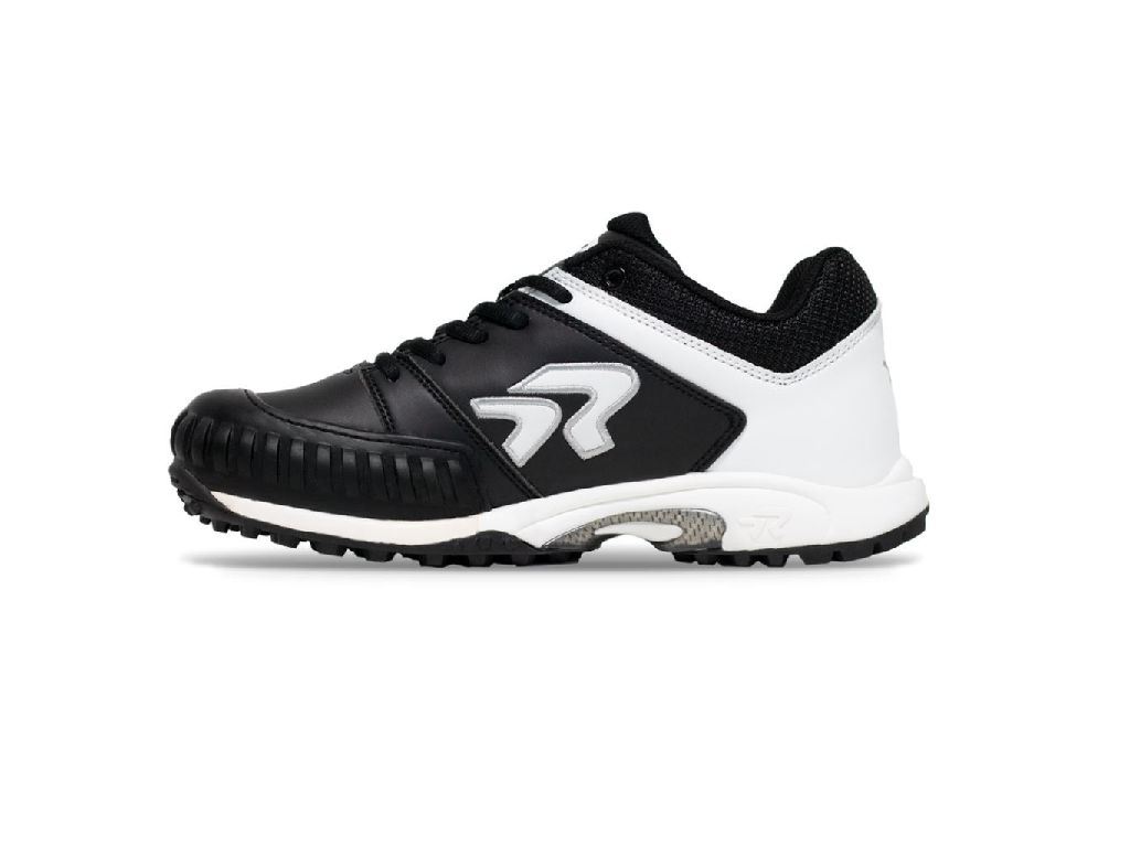 RINGOR WOMENS FLITE TURF SHOE - PITCHING TOE (PTT), Colour: BLACK/WHITE, Size: 7