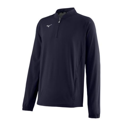 Mizuno Men&#39;s Game Time Long Sleeve Hitting Jacket, Colour: NAVY, Size: SMALL