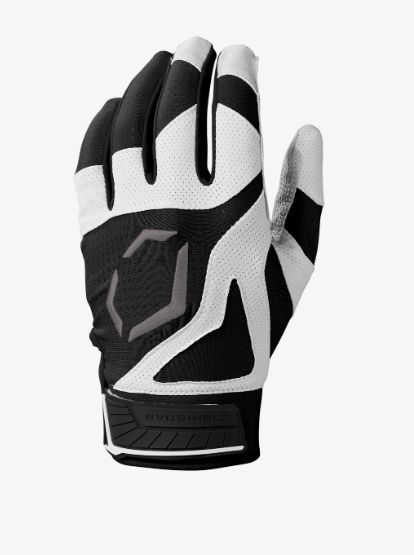 EVOSHIELD SRZ-1 BATTING GLOVES, Size: LARGE, Colour: BLACK/WHITE