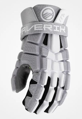 MAVERIK MX LACROSSE GLOVE 2025, Colour: WHITE/GREY, Size: Large (13&quot;)