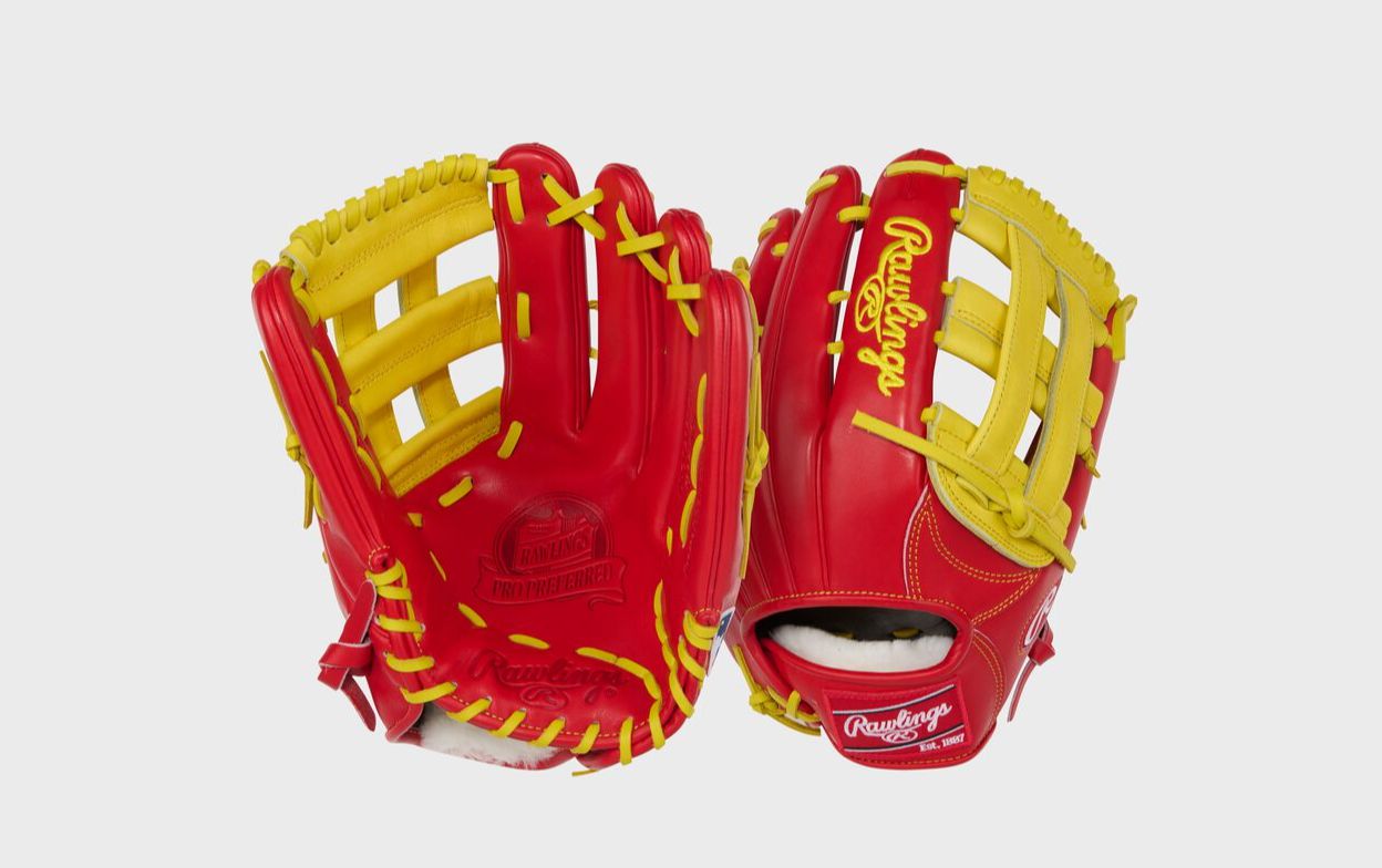 RAWLINGS PRO PREFFERED BASEBALL GLOVE - 12.75&quot; - RHT - RED/GOLD - R00712997