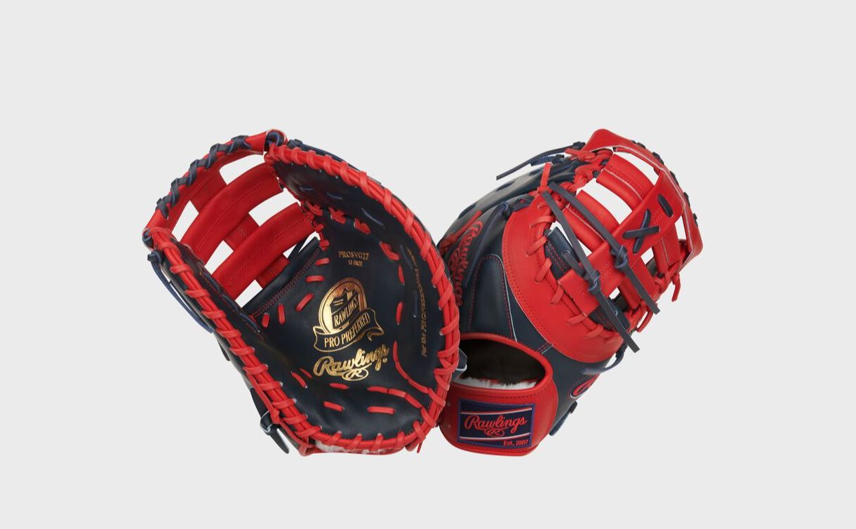 RAWLINGS PRO PREFERRED FIRST BASE MITT - 13&quot; - RHT - RED/NAVY - VLADIMIR GUERRERO JR GAMEDAY MODEL - R00713005