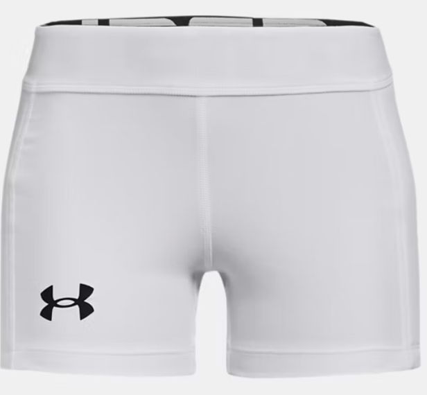 Under Armour Girls Utility slider Shorts, Colour: WHITE/BLACK, Size: YLG