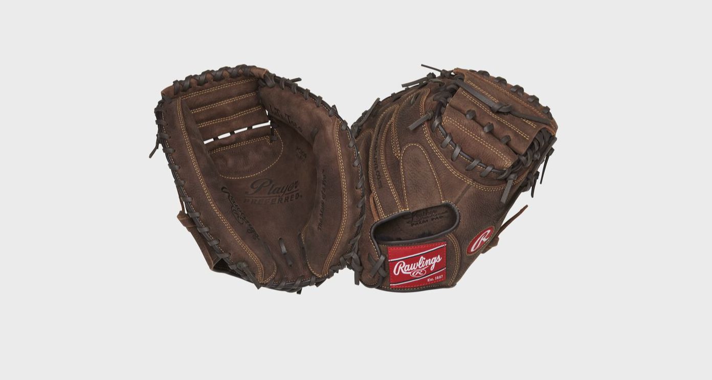 RAWLINGS PLAYER PREFERRED ADULT SERIES CATCHERS MITT SOFTBALL GLOVE, BALL GLOVE HAND: RHT, Colour: BROWN, Size: 33