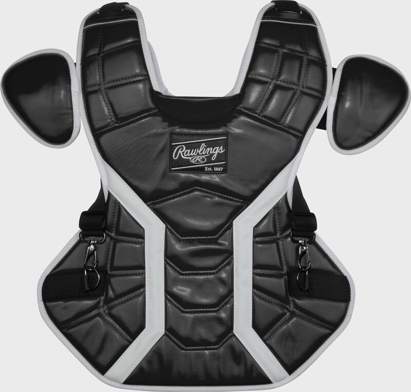 RAWLINGS 2026 MACH PRO CATCHERS CHEST PROTECTOR, Colour: BLACK/WHITE, Size: MEDIUM