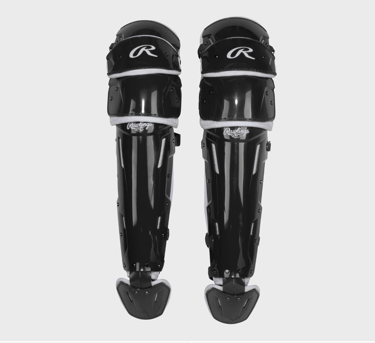 RAWLINGS MACH PRO CATCHERS LEG GUARDS, Colour: BLACK/WHITE, Size: MEDIUM