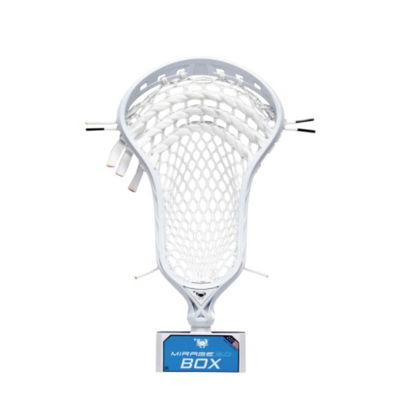 EAST COAST DYES MIRAGE 3.0 BOX LACROSSE HEAD - STRUNG, HEAD COLOUR: White, mesh colour: Hero 4.0 Semi-soft white