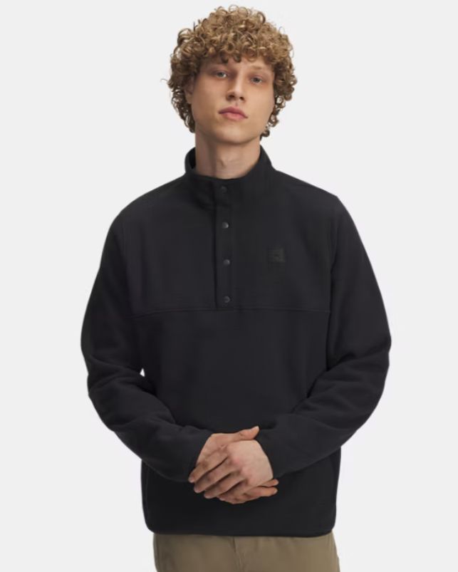 UNDER ARMOUR Men&#39;s Expanse Scout Fleece 1/2 Zip Sweater, Colour: BLACK, Size: LG