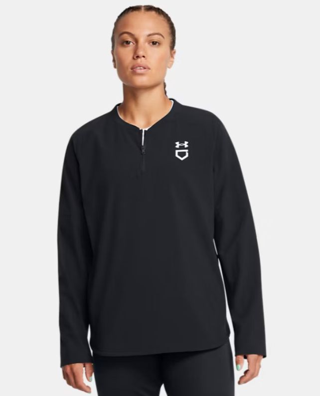 UNDER ARMOUR Women&#39;s Utility Pro Long Sleeve Cage Jacket, Colour: Black, Size: SM