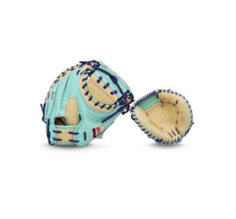 Wilson 2026 SPRING A2K 1734 Seafoam/Blond RHT 34&quot; Catcher&#39;s Mitt - WBW10415334