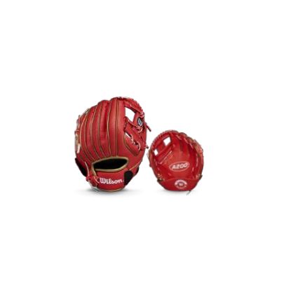WILSON A200 EZ-CATCH 9&quot; RHT RED/GOLD BASEBALL GLOVE - WBW1013579