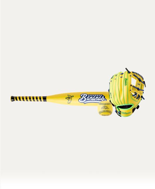 Wilson 2026 Savannah Bananas™ A200® 10” Glove, Ball &amp; Bat Kit, Throwing Hand: RHT
