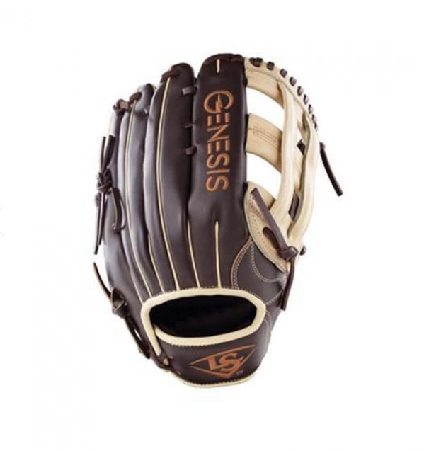 Louisville Slugger 2025 GENESIS SP FG 13.5 DARK BROWN-CAMEL, HAND: RHT, Size: 13.5&quot;
