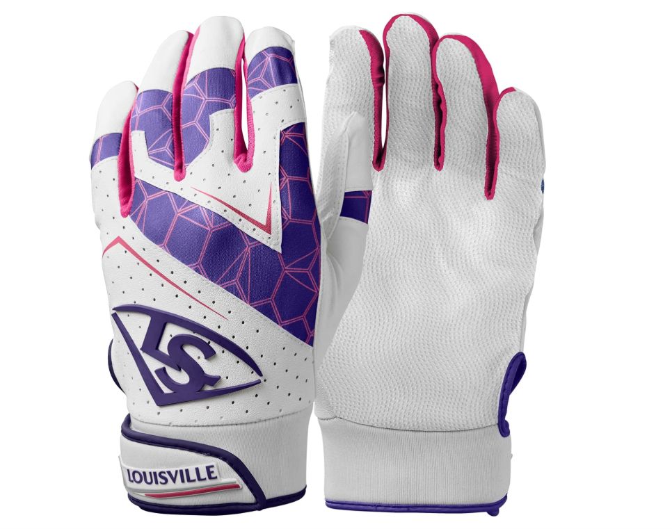 LOUISVILLE SLUGGER GENUINE V2 BATTING GLOVE - YOUTH, Colour: PURPLE/PINK, Size: YL
