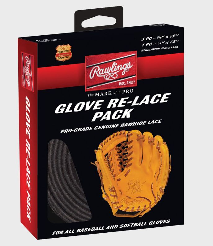 Rawlings Glove Re-Lace Pack, Colour: BLACK