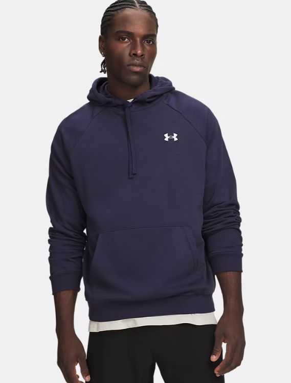 UNDER ARMOUR RIVAL FLEECE MEN'S HOODIE, Colour: NAVY, Size: Large