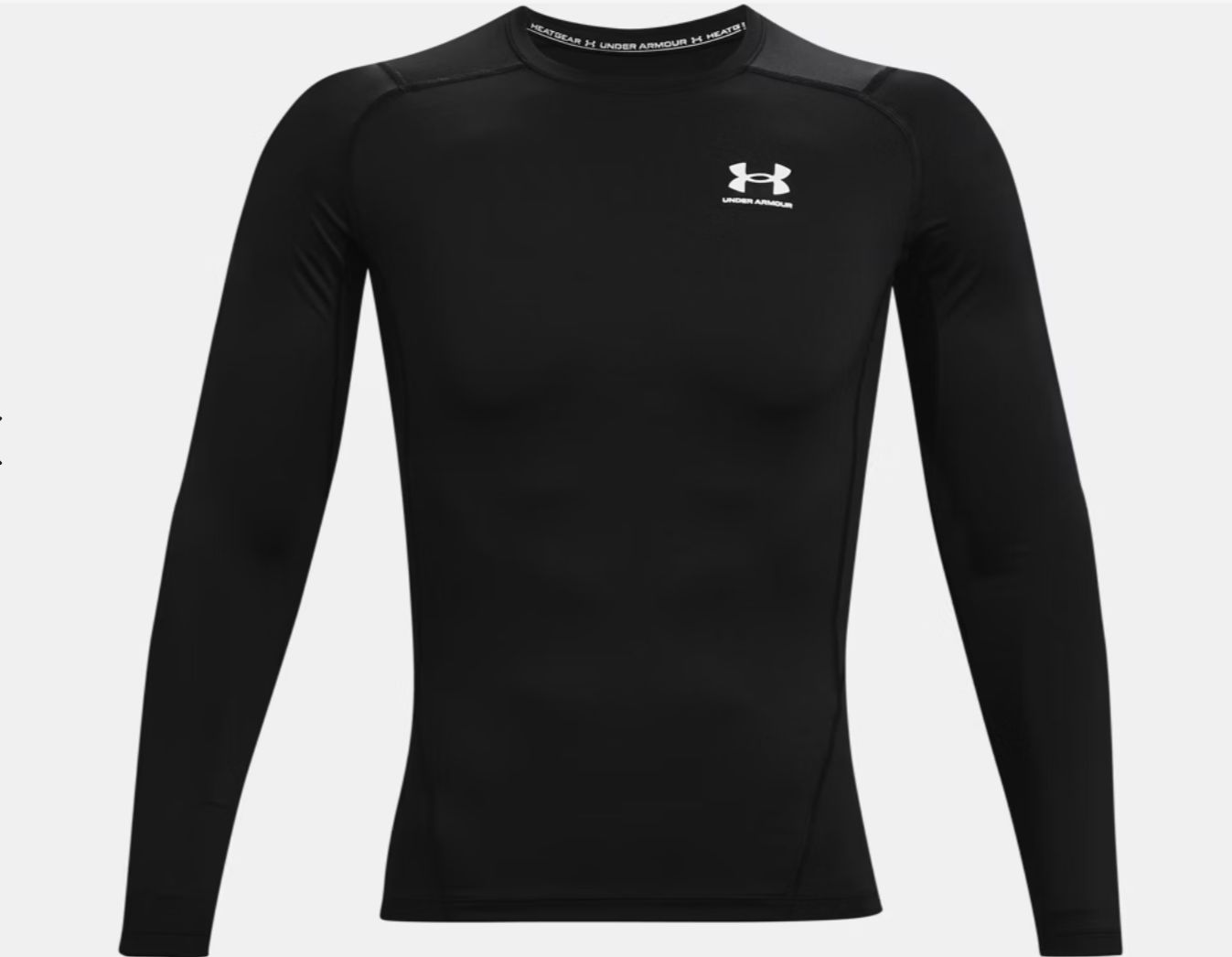 UNDER ARMOUR MENS HEATGEAR LONGSLEEVE COMPRESSION SHIRT, Colour: BLACK, Size: LARGE