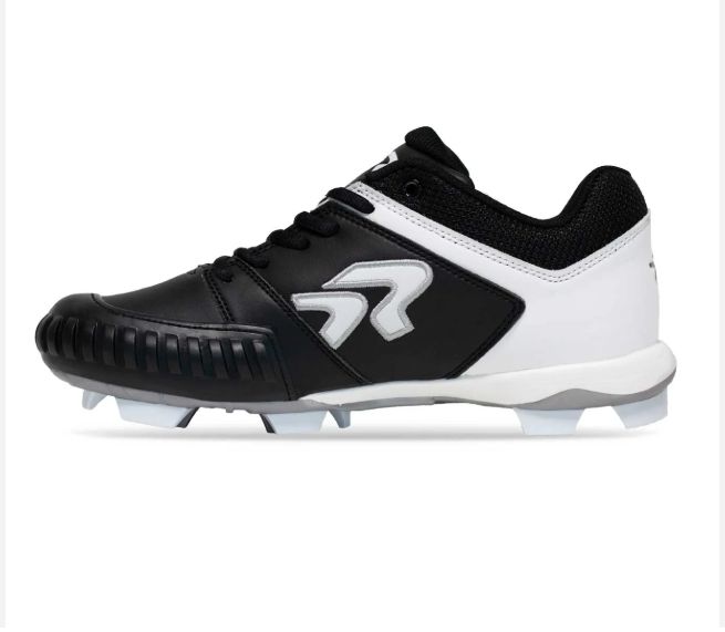 RINGOR WOMENS FLITE CLEAT (MOLDED) - PITCHING TOE (PTT), Colour: BLACK/WHITE, Size: 10.5