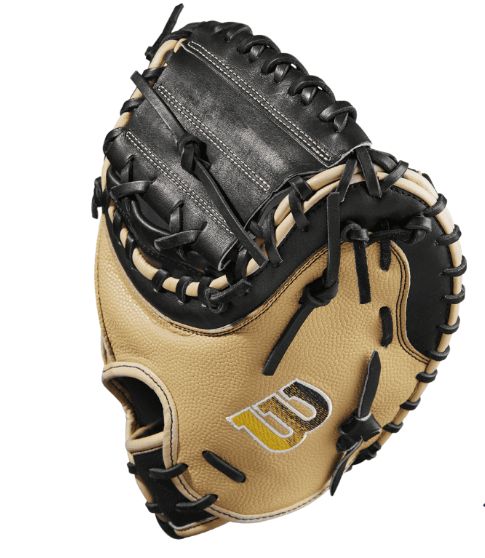 WILSON A2000 1790 34" RHT CATCHER'S MITT 2023 - BLACK/BLONDE SUPERSKIN/YELLOW